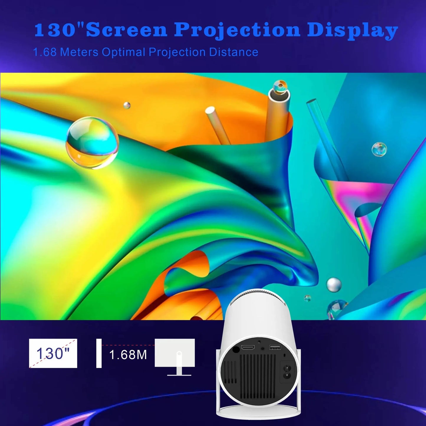 Projector mini 4K HY-300M98-Y2 Foreign Trade Popular Style Android TecnoValet