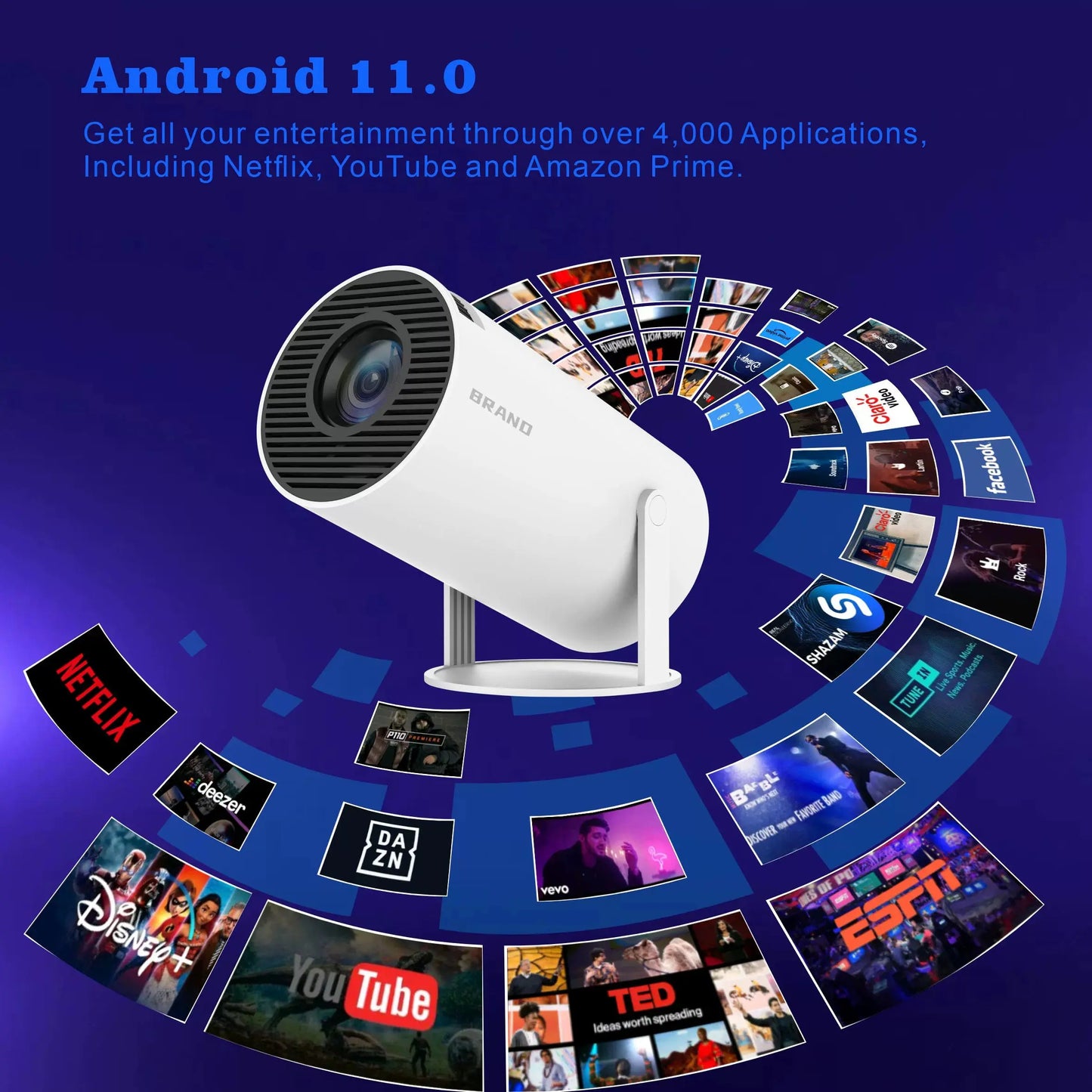 Projector mini 4K HY-300M98-Y2 Foreign Trade Popular Style Android TecnoValet