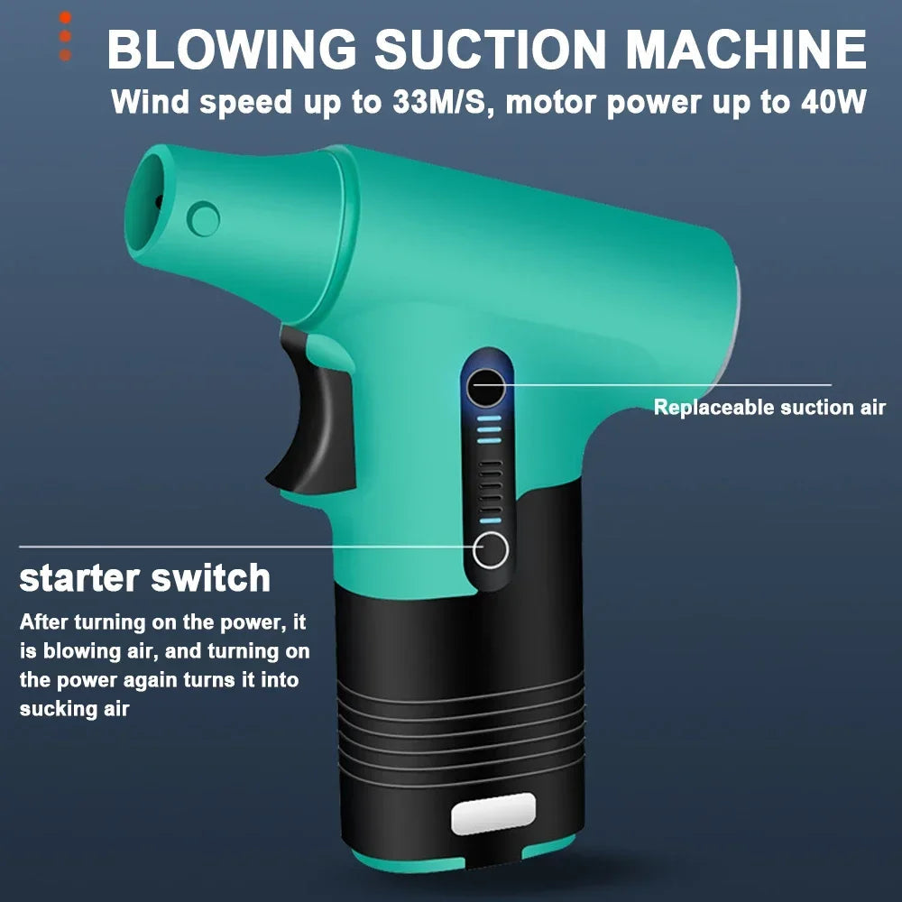 130000-120000PM Air Blower Turbo Jet Fan Electric Power Display Handheld Mini Dust Cleaner High Speed Duster Gun Cleaning Tool TecnoValet