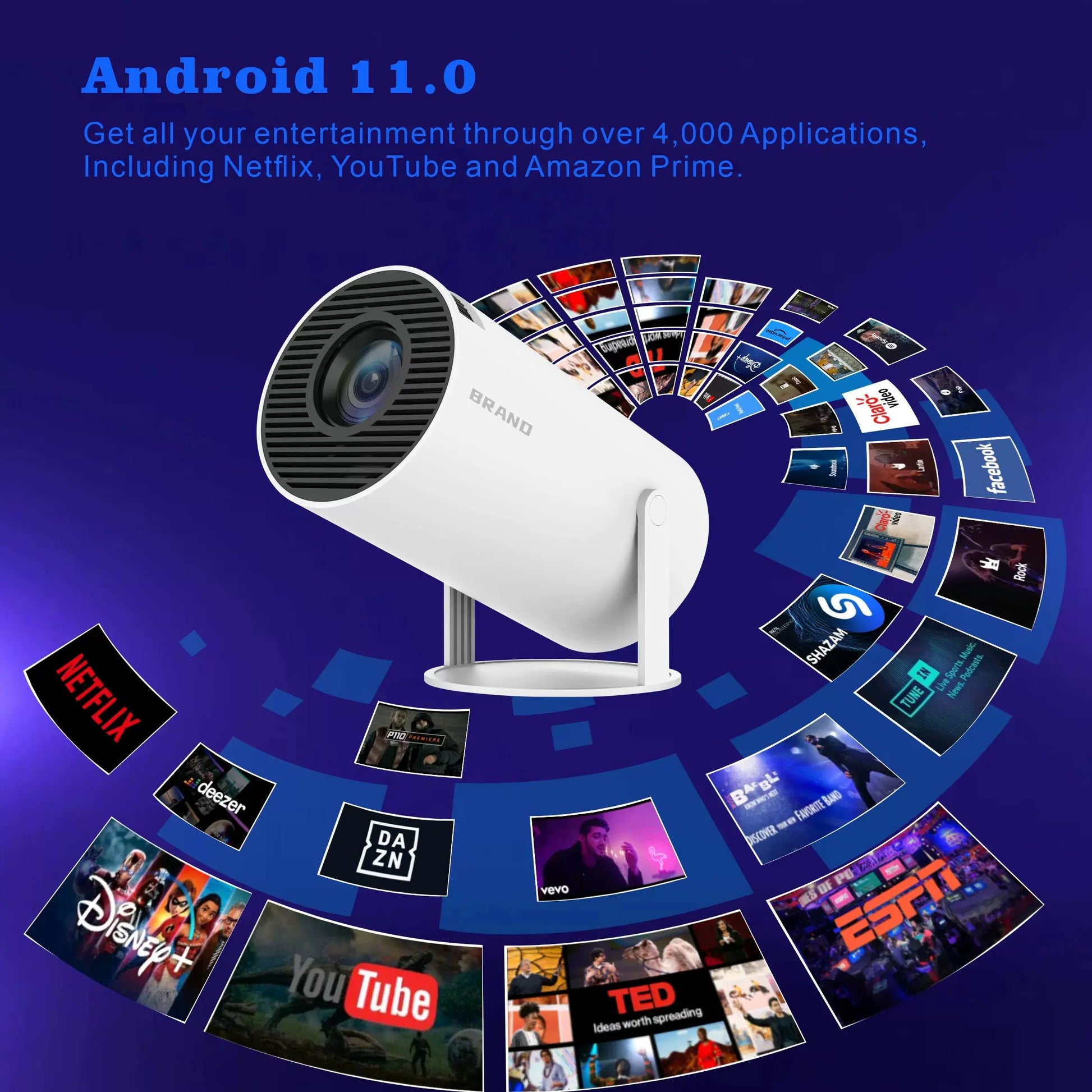 Projector mini 4K HY-300M98-Y2 Foreign Trade Popular Style Android TecnoValet