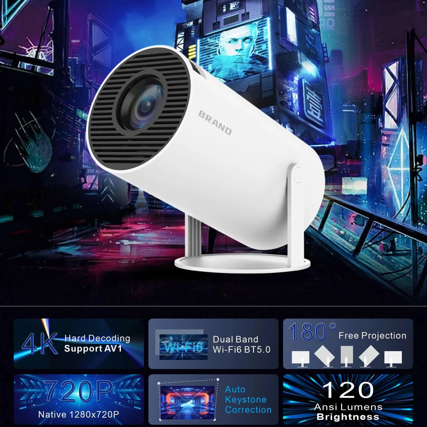 Projector mini 4K HY-300M98-Y2 Foreign Trade Popular Style Android TecnoValet