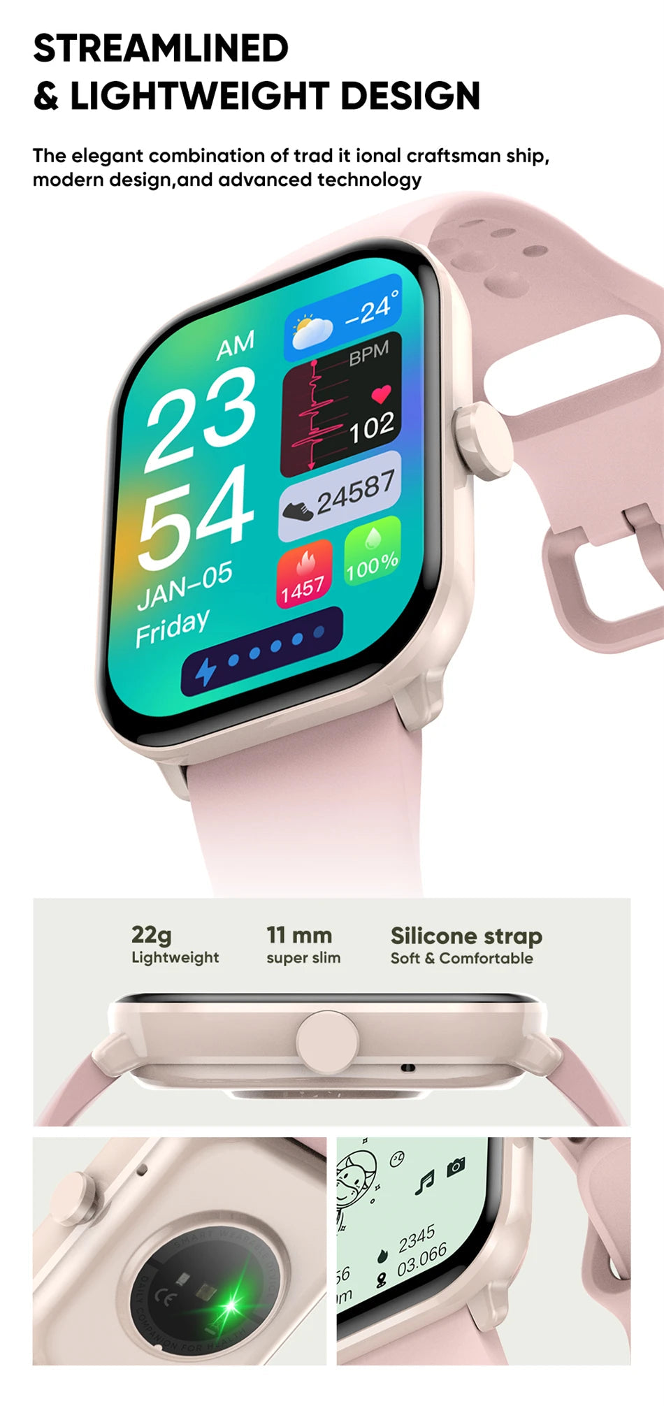 For Xiaomi Watch 5 Global Version Men Women HD AMOLED Screen Heart Rate Bluetooth Call GPS Track Waterproof Sports Smart Watch TecnoValet