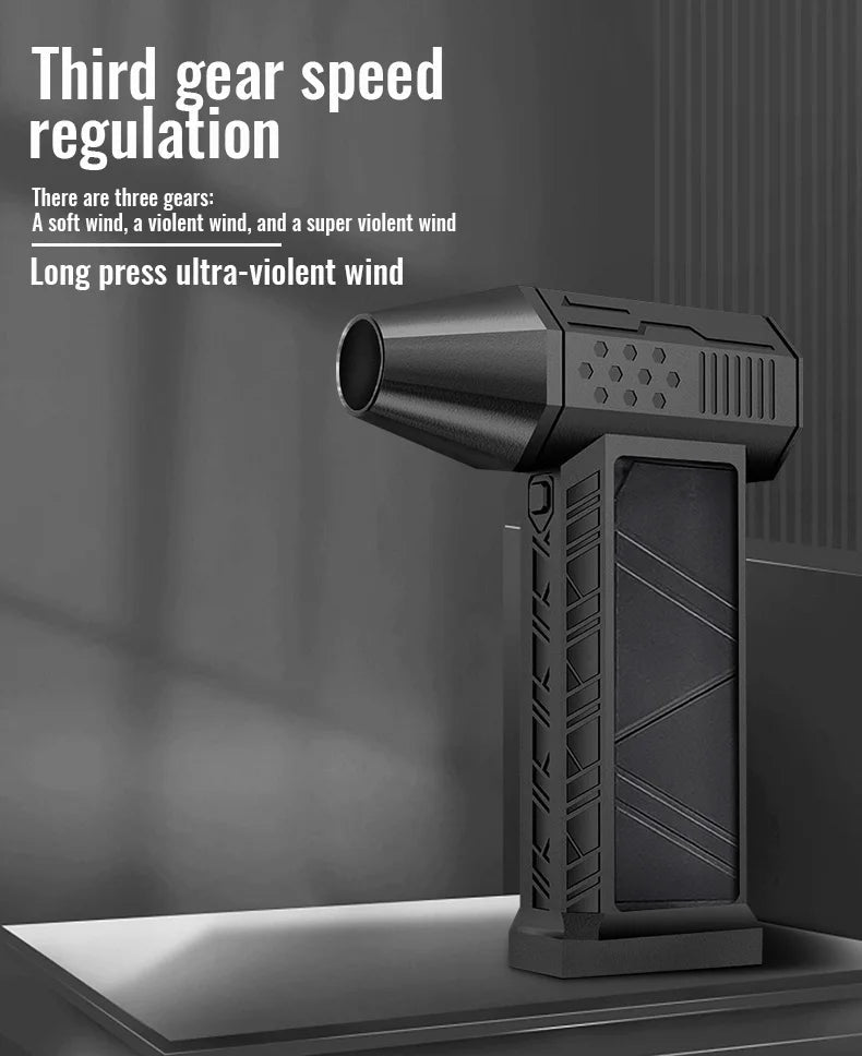 130000-120000PM Air Blower Turbo Jet Fan Electric Power Display Handheld Mini Dust Cleaner High Speed Duster Gun Cleaning Tool TecnoValet