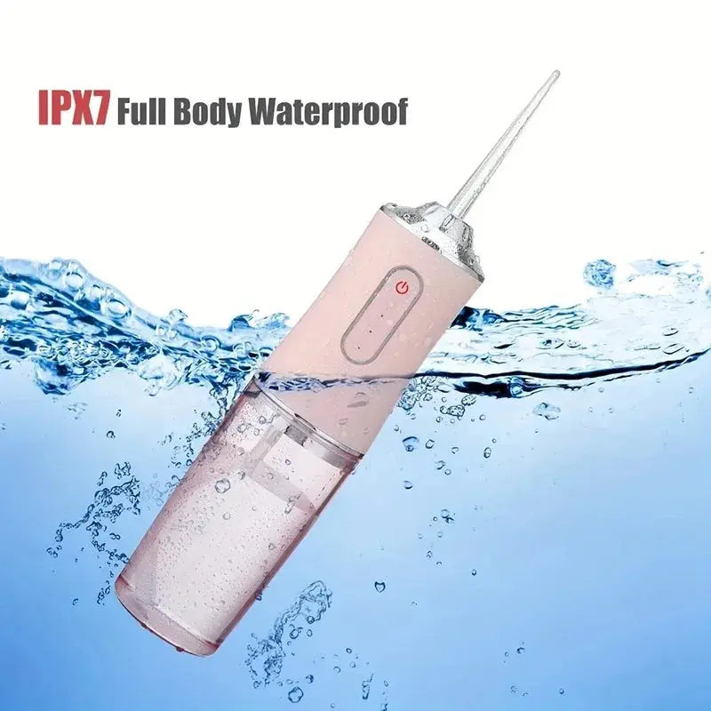 USB Portable Oral Irrigator Water Flosser Dental Water Jet Tools Pick Cleaning Teeth 200ML 4 Nozzles Mouth Oral Cleaning Agents TecnoValet