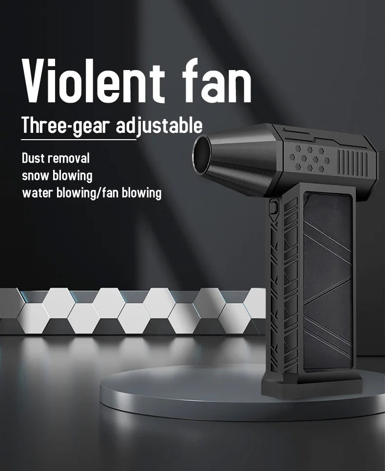 130000-120000PM Air Blower Turbo Jet Fan Electric Power Display Handheld Mini Dust Cleaner High Speed Duster Gun Cleaning Tool TecnoValet
