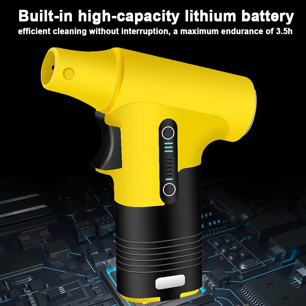 130000-120000PM Air Blower Turbo Jet Fan Electric Power Display Handheld Mini Dust Cleaner High Speed Duster Gun Cleaning Tool TecnoValet