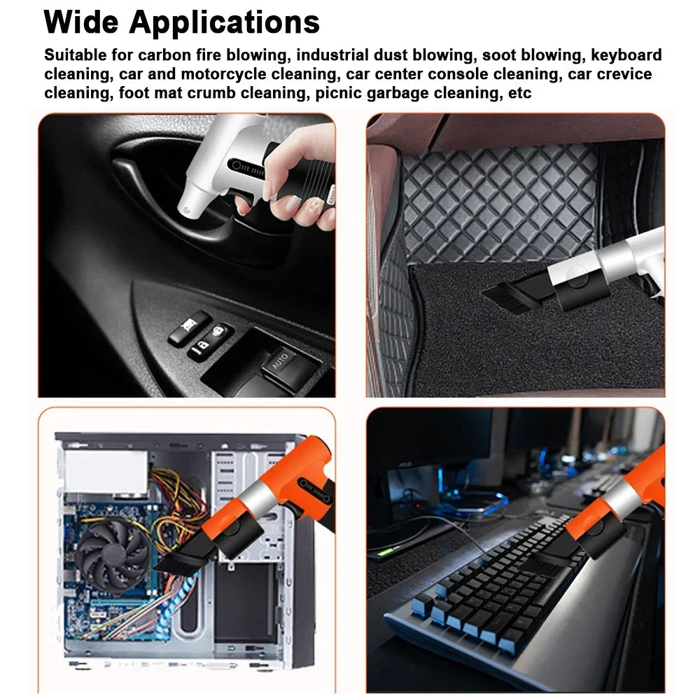 130000-120000PM Air Blower Turbo Jet Fan Electric Power Display Handheld Mini Dust Cleaner High Speed Duster Gun Cleaning Tool TecnoValet