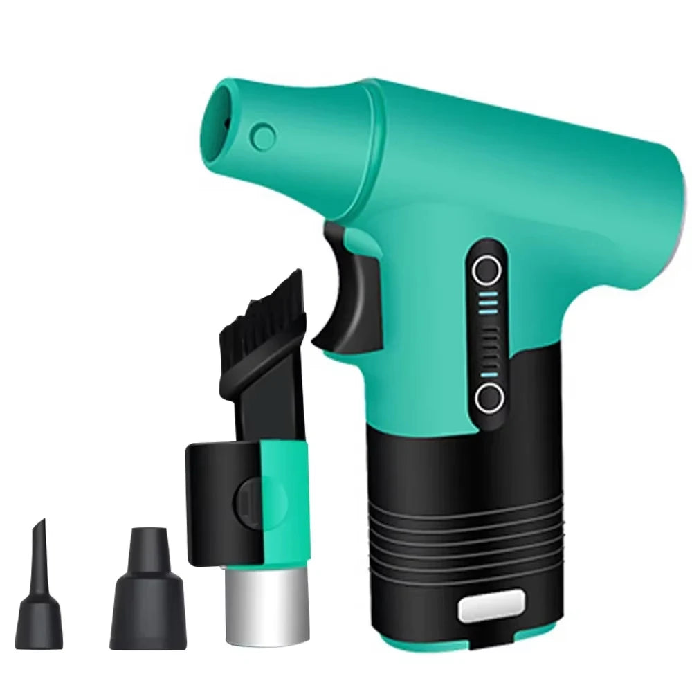 130000-120000PM Air Blower Turbo Jet Fan Electric Power Display Handheld Mini Dust Cleaner High Speed Duster Gun Cleaning Tool TecnoValet
