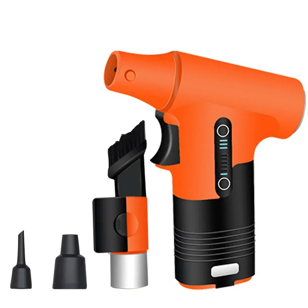 130000-120000PM Air Blower Turbo Jet Fan Electric Power Display Handheld Mini Dust Cleaner High Speed Duster Gun Cleaning Tool TecnoValet