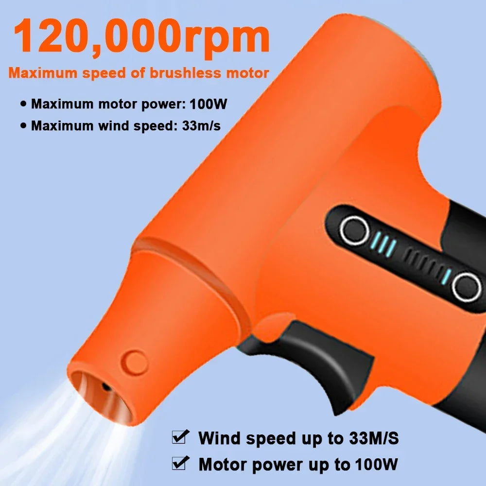 130000-120000PM Air Blower Turbo Jet Fan Electric Power Display Handheld Mini Dust Cleaner High Speed Duster Gun Cleaning Tool TecnoValet