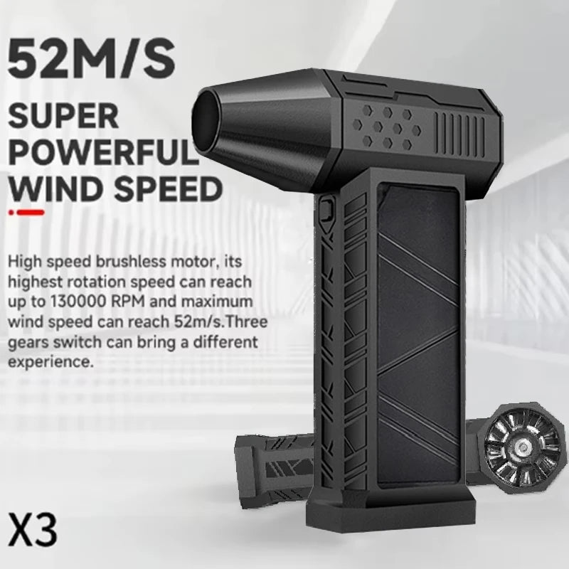 130000-120000PM Air Blower Turbo Jet Fan Electric Power Display Handheld Mini Dust Cleaner High Speed Duster Gun Cleaning Tool TecnoValet