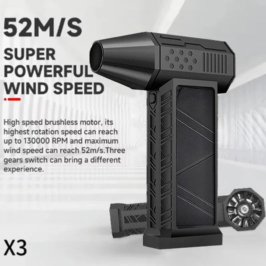 130000-120000PM Air Blower Turbo Jet Fan Electric Power Display Handheld Mini Dust Cleaner High Speed Duster Gun Cleaning Tool TecnoValet